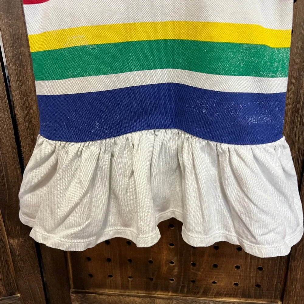 Ralph Lauren Baby Sailboat Tennis Dress 18 Months White Primary Color Stripes